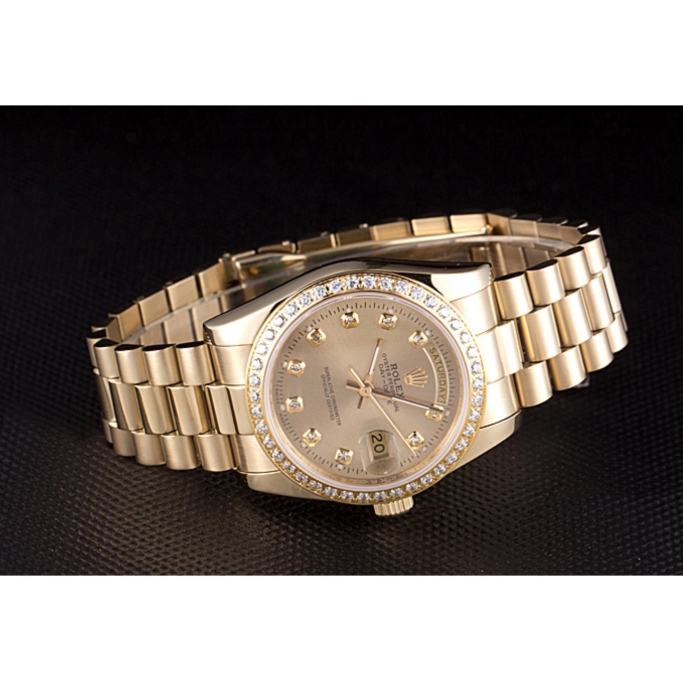 Aaa replica watch Rolex Gold Yellow Steel Day-Date Stainless 18k Plated Dial Gold 0824